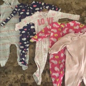 Onesie Pajama Lot 5 pieces 12 month toddler girl
